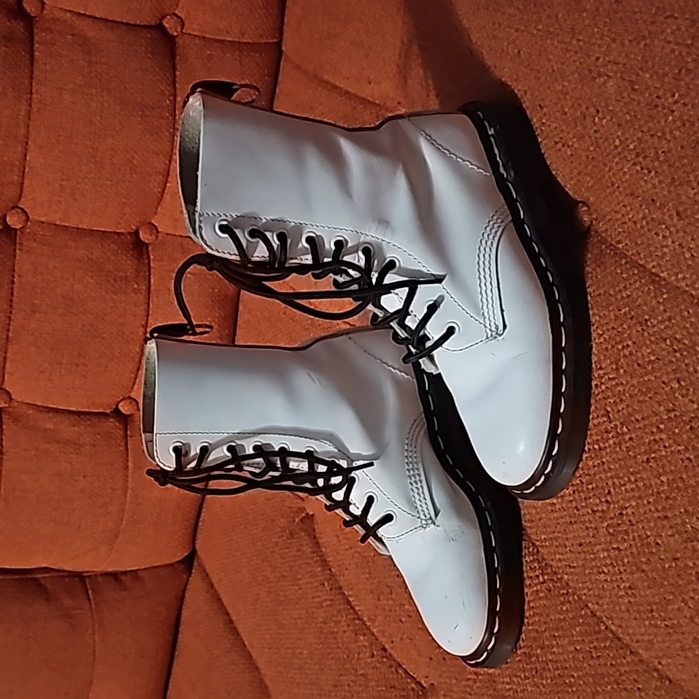 Dr. Martens white 1490 ten eye boots